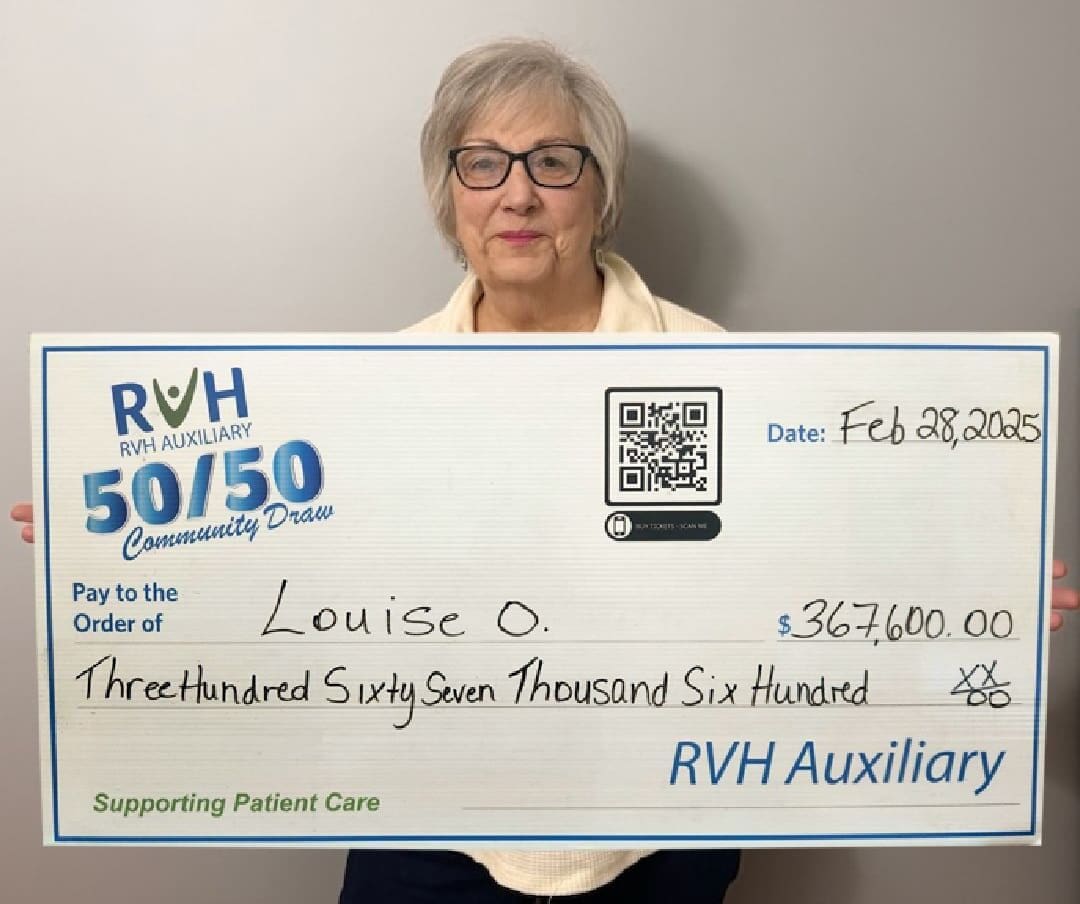 RVH - FEB - Jackpot Winner Loiuse Feb 28 2025 October 2024 RVH Community Draw Winner